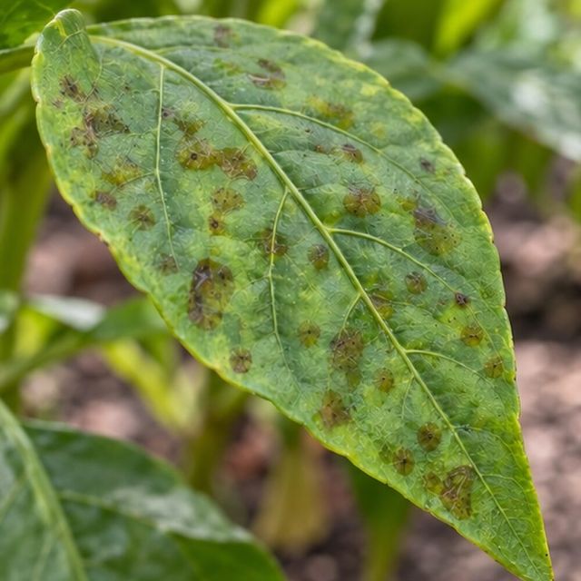 Tiny spots that look greasy at first.