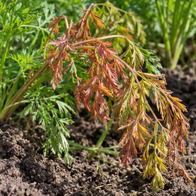 Foliage turns reddish or bronze and wilts in sun.