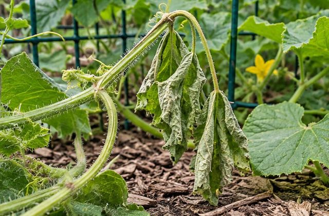 Whole runners wilt suddenly from bacterial wilt.