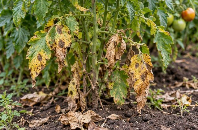 Oldest leaves yellow and drop.