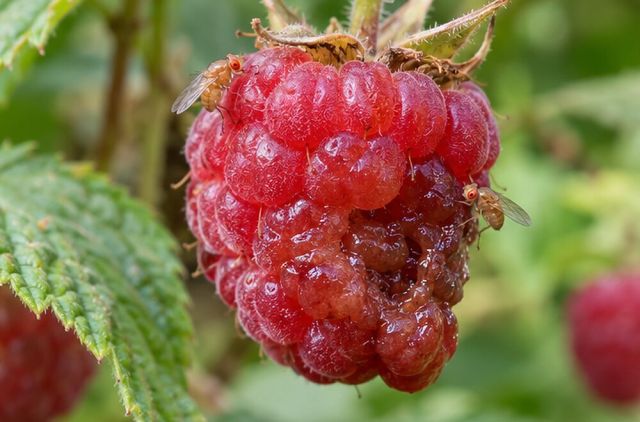 Ripe fruit softens and collapses early.