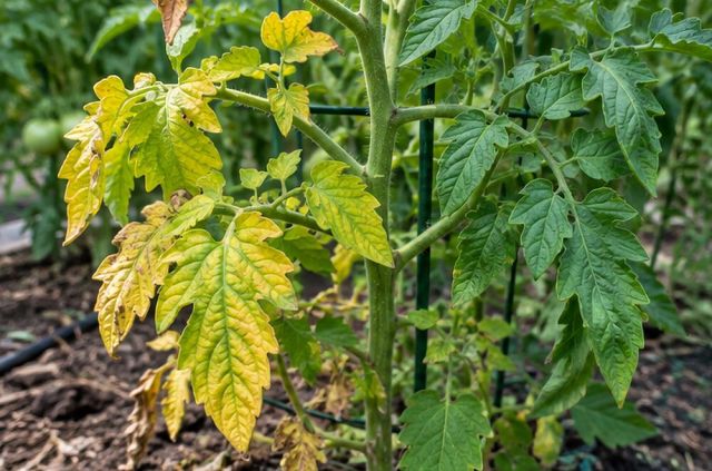 Lower leaves on one side yellow first.
