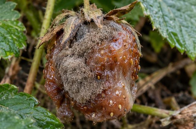 Fruit turns brown and soft beneath.