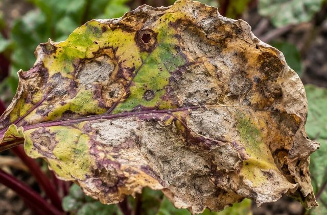 In bad years spots join and leaves die.