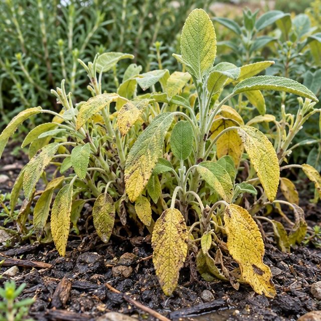 Leaves pale and growth stops, often across a whole bed at once.
