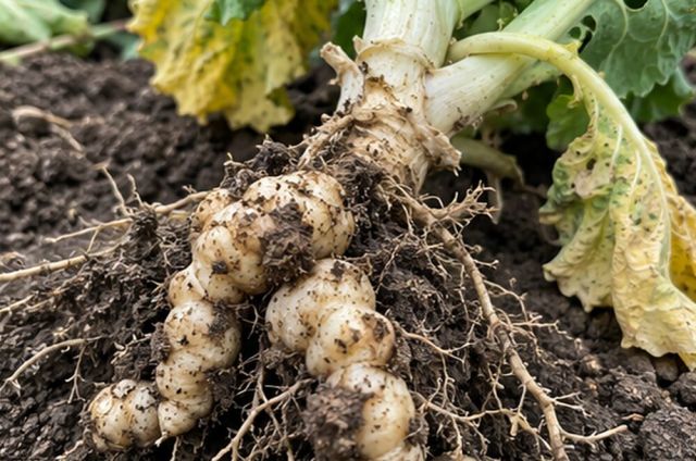 Brassicas on acid soil are more prone to clubroot.