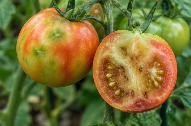 Blotchy ripening or internal browning.