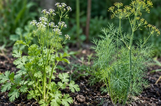 Coriander and dill may run to seed after the move.