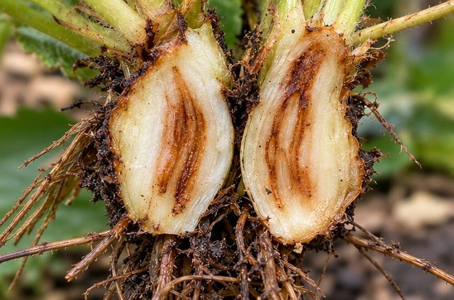 Cut stems show brown discolouration.