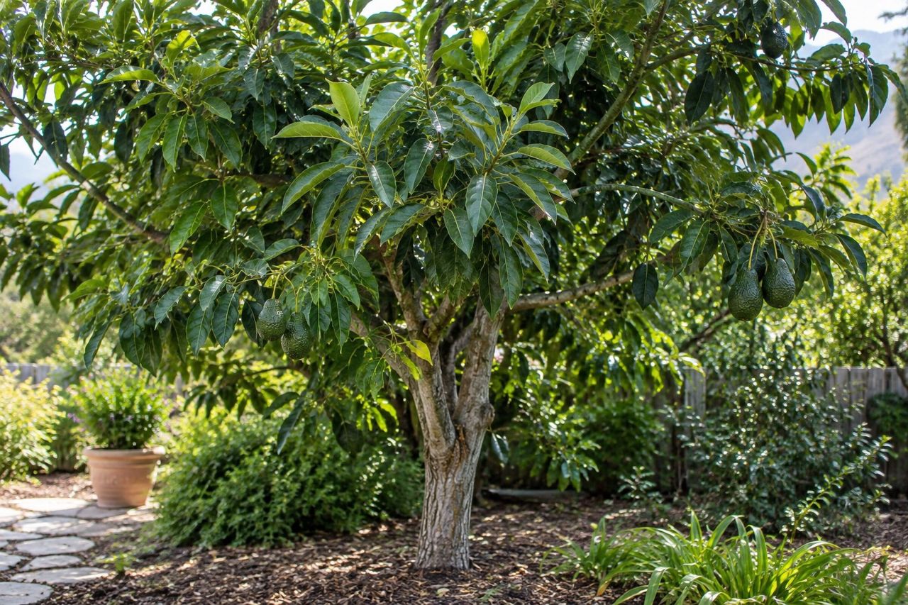 Avocado growing in a garden