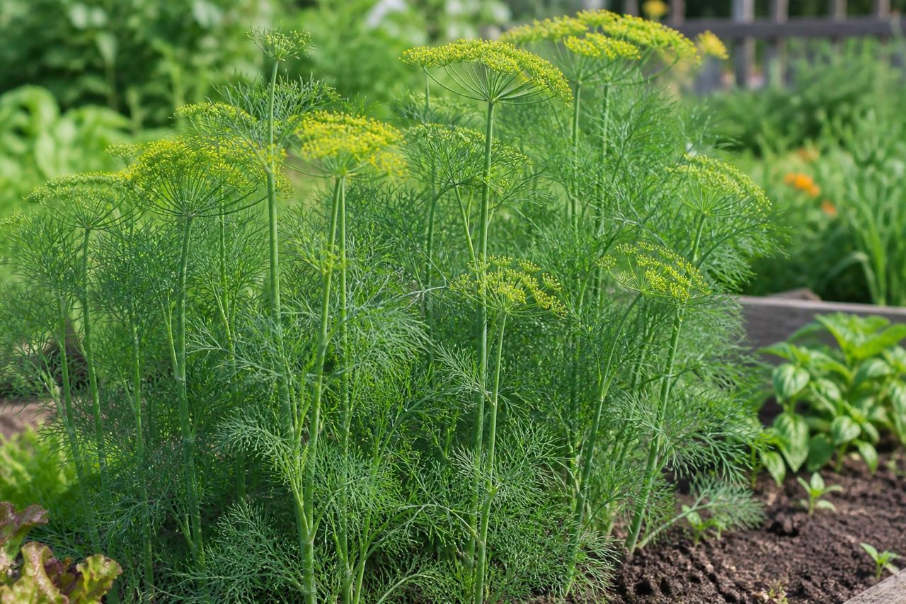 Dill growing in a garden