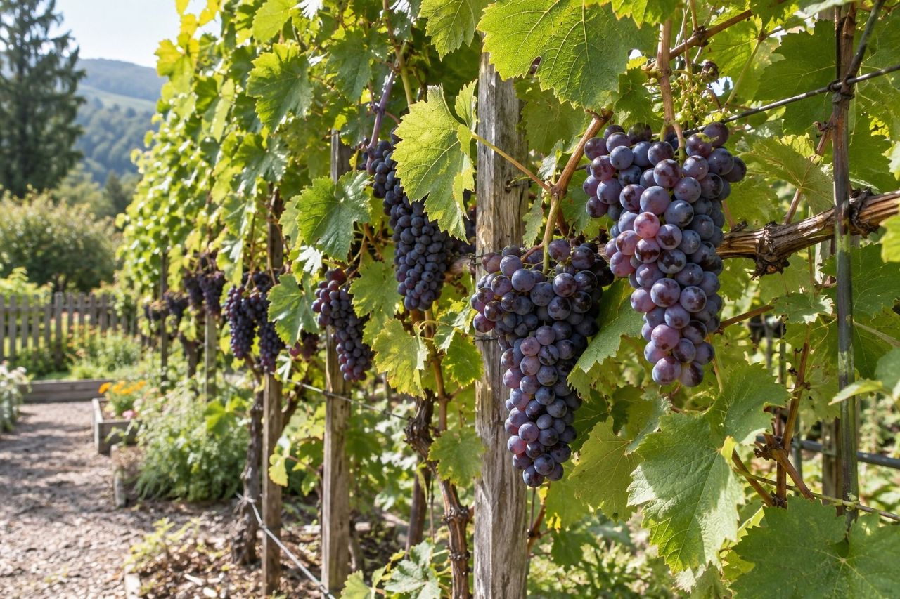 Grapes growing in a garden