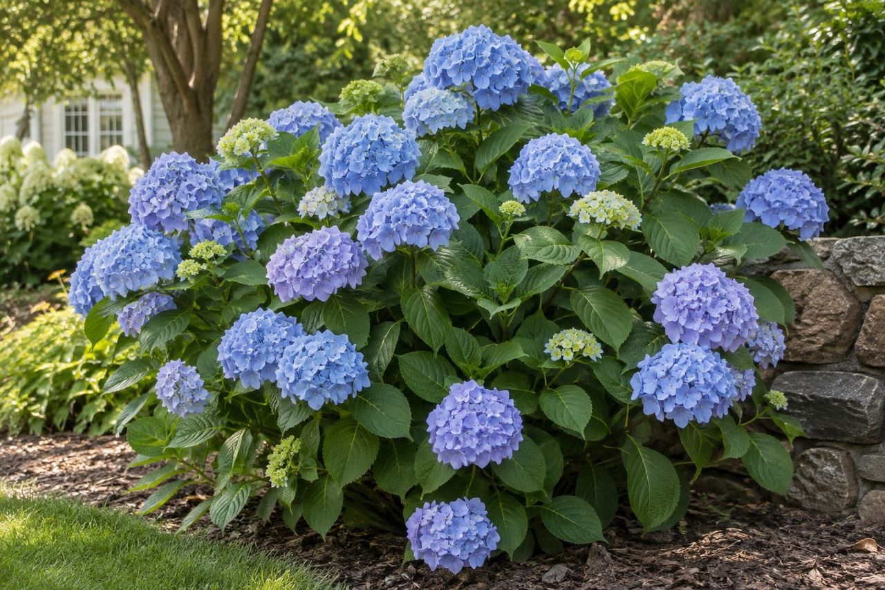 Hydrangea growing in a garden