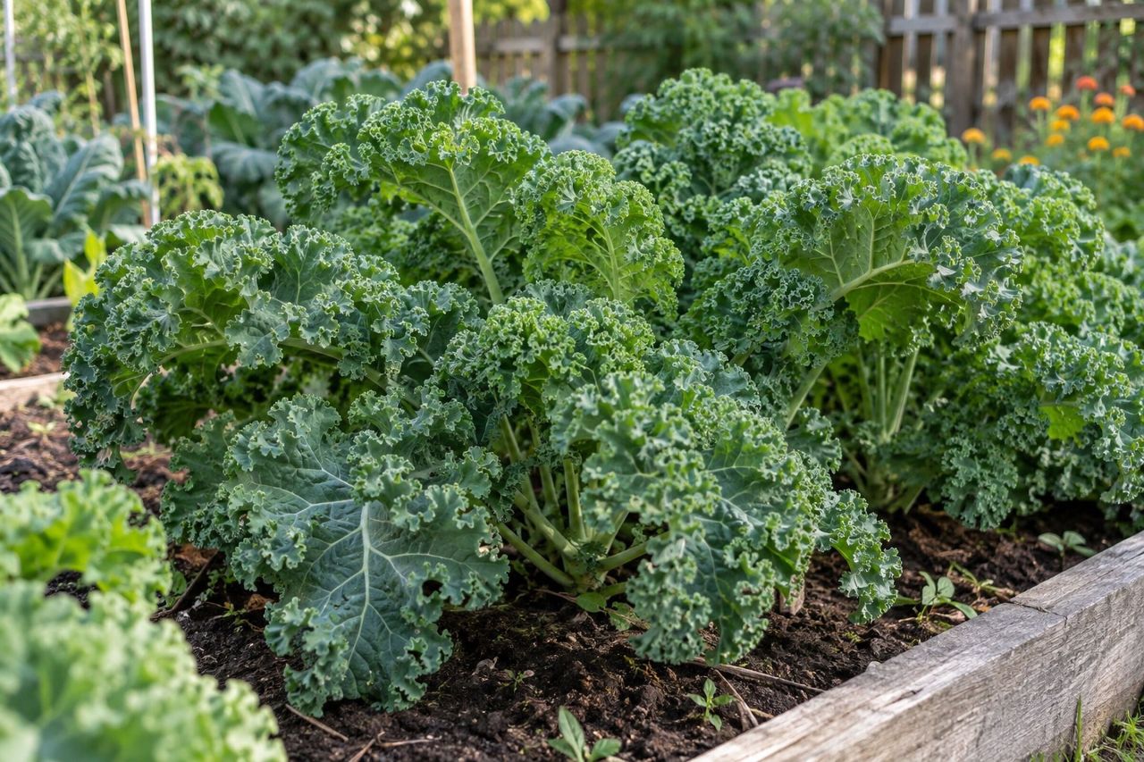 Kale growing in a garden