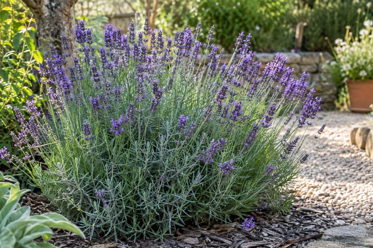 Lavender growing in a garden