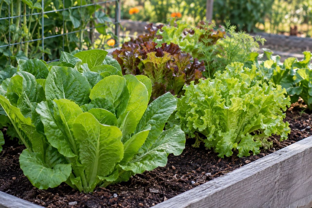 Lettuce growing in a garden