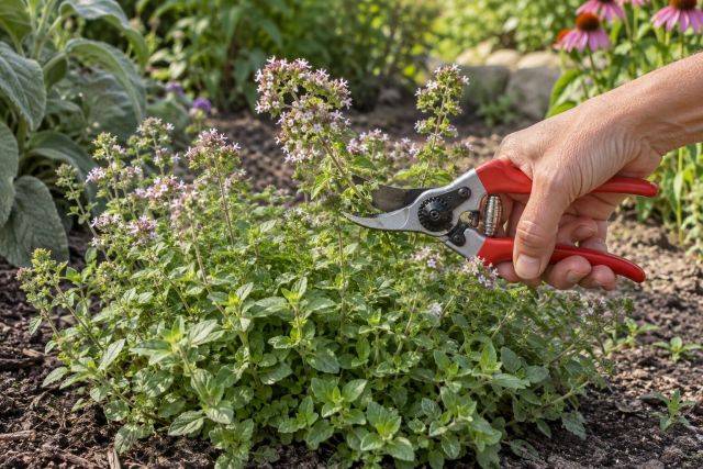 Shearing oregano back after flowering