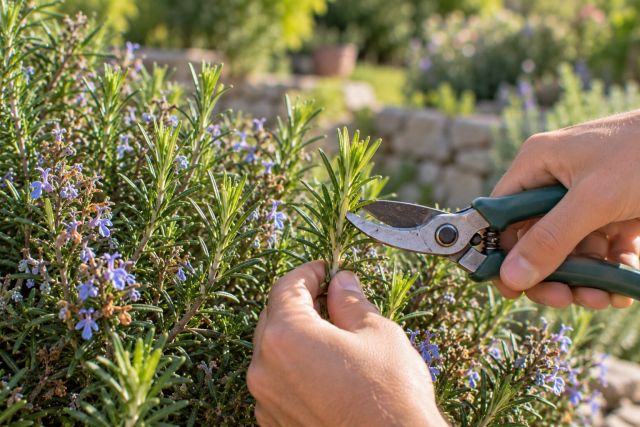 Trimming rosemary after flowering