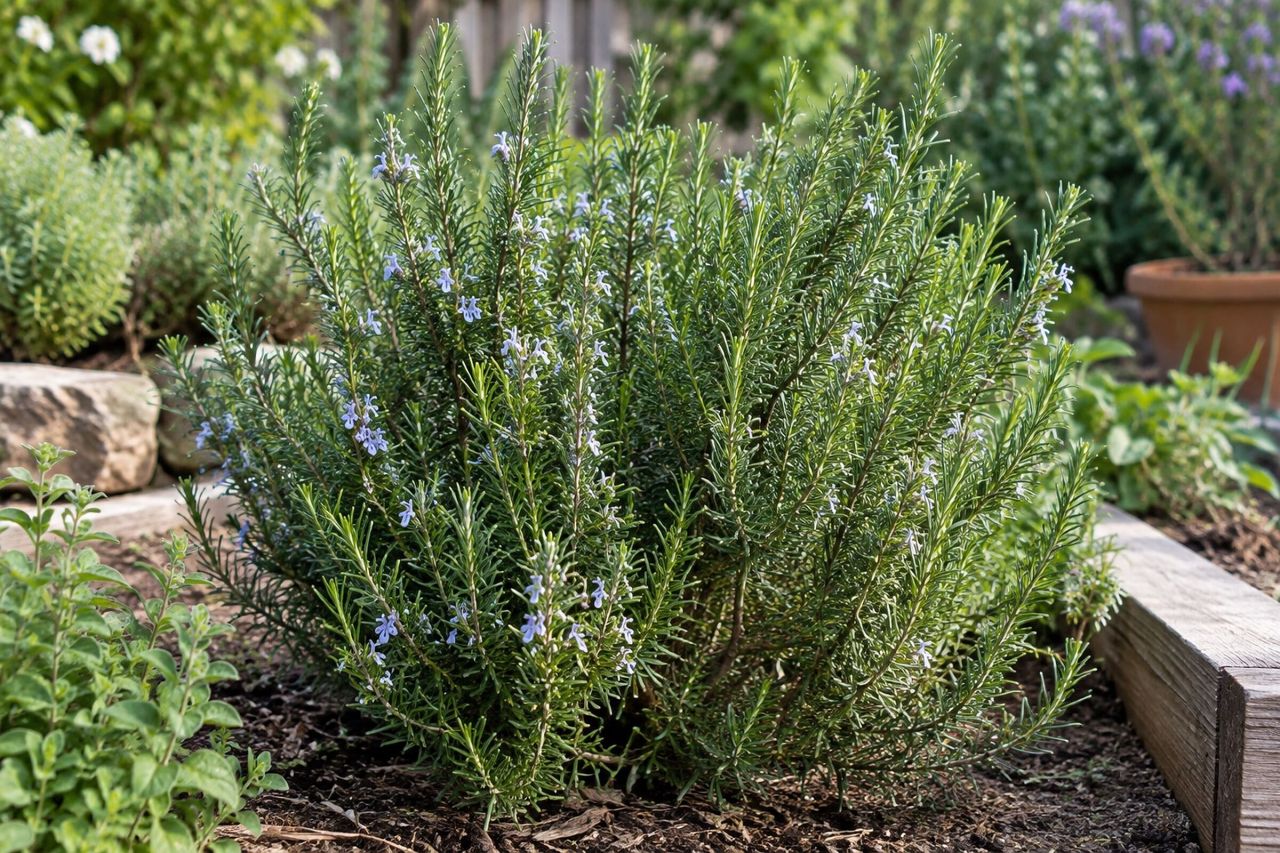 Rosemary growing in a garden