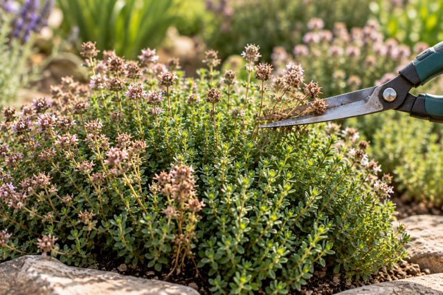 Trimming thyme after flowering